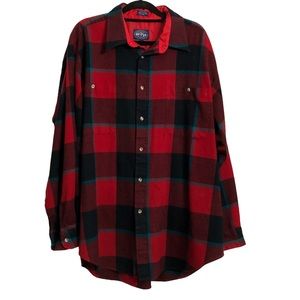 Alpine Trail Outdoor Retro Men’s Button Long Sleeve Flannel Sz 2XL TALL